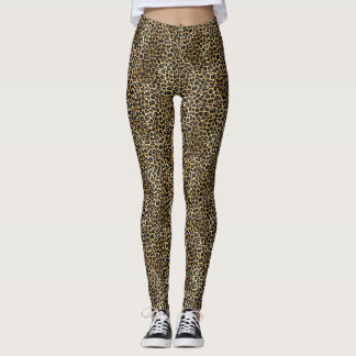 LUXE GOLD LEOPARD PRINT ACTIVE LEGGINGS