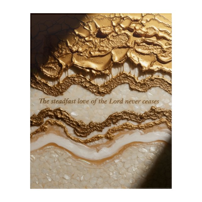 Luxe Gold & Pearl Scripture Art, Christian Wall Ar Acrylic Print (Front)