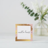 LUXE GOLD pretty modern glam gilded blush pink Square Business Card (Standing Front)