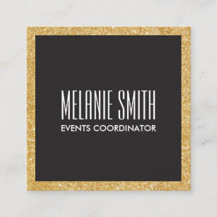 Luxe Gold Shimmer Square Business Card