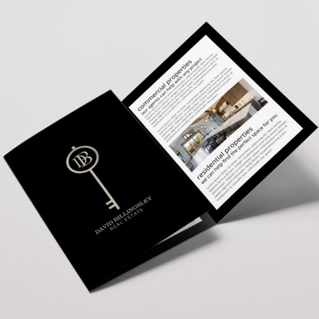 Luxe Gray Skeleton Key Real Estate Brochure (Creator Uploaded)