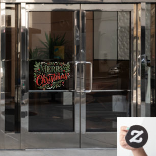 Luxe Green and Red Hand Lettering Window Cling