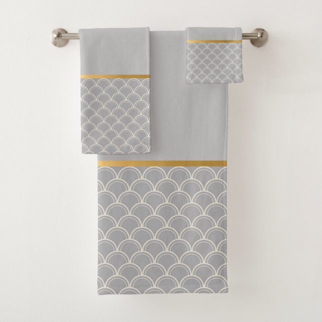 LUXE GREY MERMAID INSPIRED BATHROOM TOWEL SET (Insitu)
