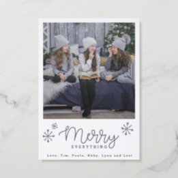 Luxe Holiday Card, Merry Everything Letterpress Photo Cards