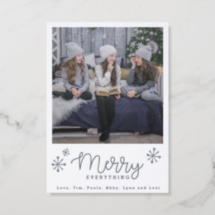 Luxe Holiday Card, Merry Everything Letterpress Photo Cards