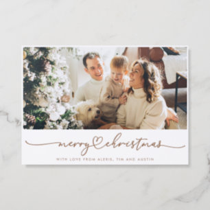 Luxe Holiday Card, Playful Merry Christmas Letterpress Photo Cards