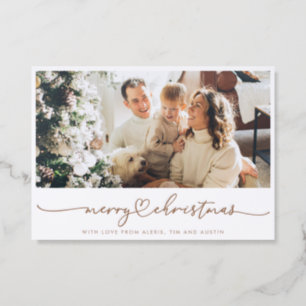 Luxe Holiday Card, Playful Merry Christmas Letterpress Photo Cards