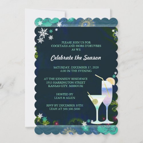 Luxe Holiday Cocktail Party Invitation