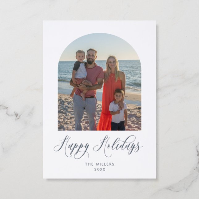 Luxe Holiday Greetings Letterpress Photo Cards (Front)