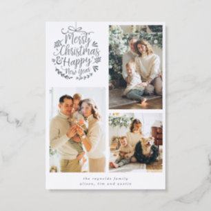 Luxe Holiday Typography Ornament Letterpress Card