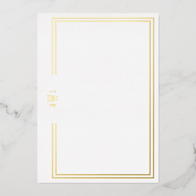 Luxe Initial Personal Stationery Foil Invitation (Front)