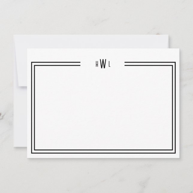 Luxe Initial Personal Stationery  Note Card (Front)