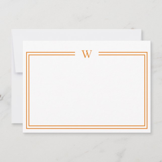 Luxe Initial Personal Stationery Yellow Note Card (Front)