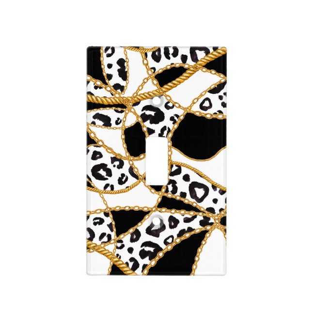Luxe Jungle Leopard & Chain Switch Light Switch Cover (Front)