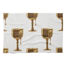 Luxe Kitchen Tea Towels Set: 3D Liquid Gold Flowin