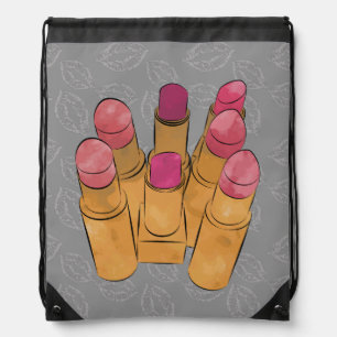 Luxe Lipstick Kiss Drawstring Bag