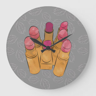Luxe Lipstick Kiss Large Clock