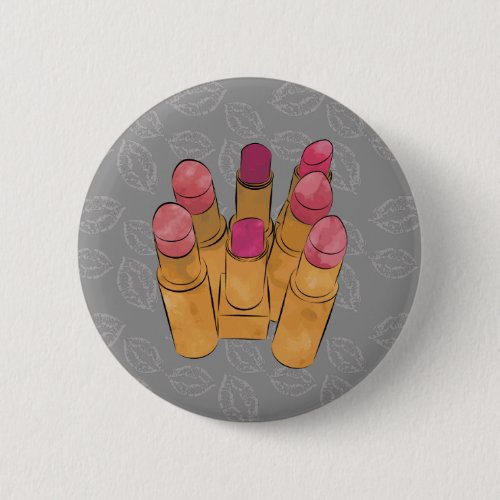 Luxe Lipstick Kiss Pinback Button