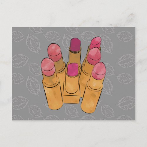 Luxe Lipstick Kiss Postcard