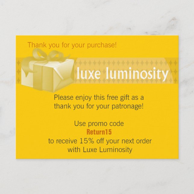 Luxe Luminosity Postcard (Front)