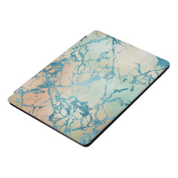 Luxe Marble | Beautiful Yellow and Coral Teal Vein iPad Pro Cover