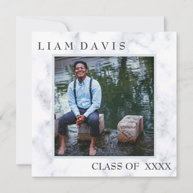 Luxe Marble Christian Graduation Invitation (Front)