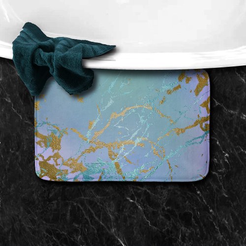 Luxe Marble  Elegant Dusty Muted Jewel Tones Gold Bath Mat