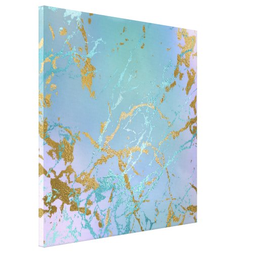 Luxe Marble  Elegant Dusty Muted Jewel Tones Gold Canvas Print