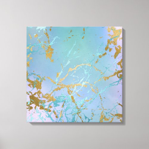 Luxe Marble  Elegant Dusty Muted Jewel Tones Gold Canvas Print