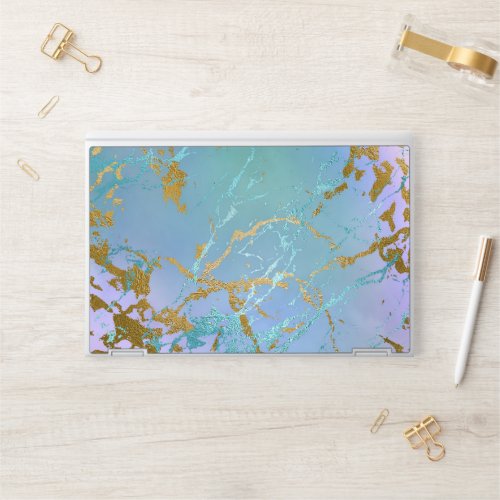 Luxe Marble  Elegant Dusty Muted Jewel Tones Gold HP Laptop Skin