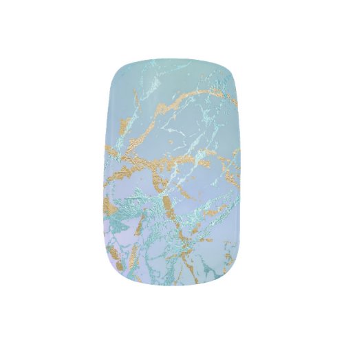 Luxe Marble  Elegant Dusty Muted Jewel Tones Gold Minx Nail Art