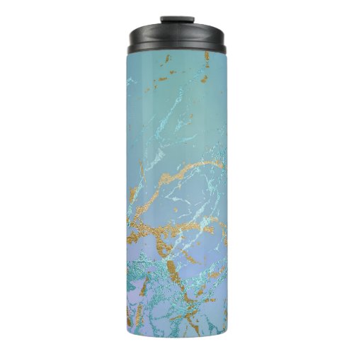 Luxe Marble  Elegant Dusty Muted Jewel Tones Gold Thermal Tumbler