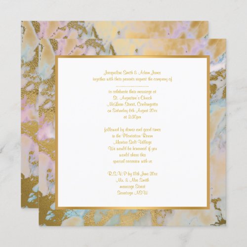 LUXE MARBLE GOLD WEDDING INVITATION