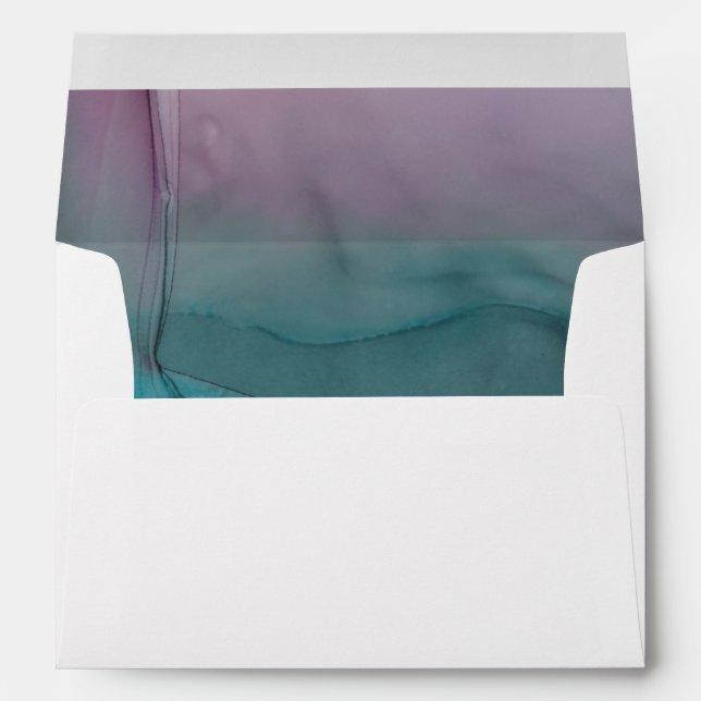 Luxe Marble Ink Wash Pattern in Jewel Tones Envelope (Back (Bottom))