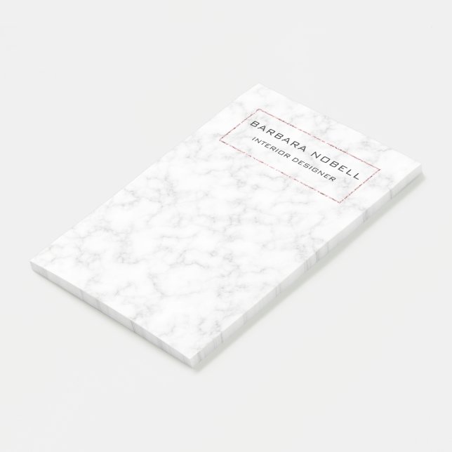 Luxe Marble Luxury Rose Gold Designer Post-it Notes (Angled)