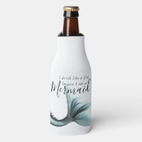 Luxe Mermaid Drink Like a Fish | Teal Aqua Blue Bottle Cooler