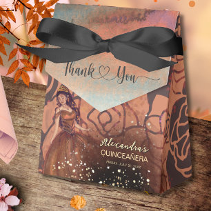 Luxe Metallic Copper Quinceañera Favor Box 