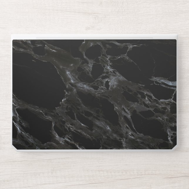 Luxe Minimalist Black Marble HP Laptop Skin (Front)