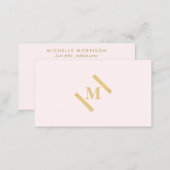 Luxe Minimalist Monogram Gold/Pink Business Card (Front/Back)