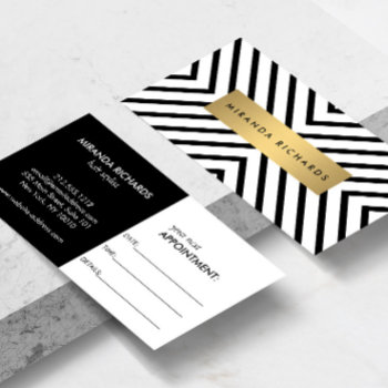 Luxe Mod Black And White Pattern Appointment Card by 1201am at Zazzle