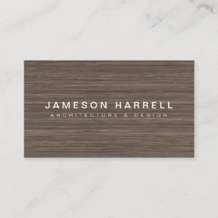 Luxe Modern Brown Wood Background Business Card