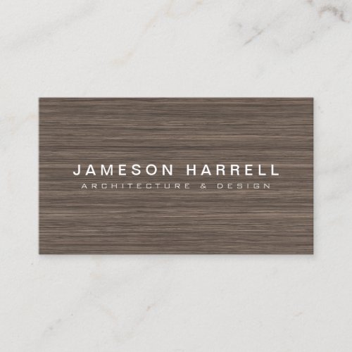 Luxe Modern Brown Wood Background Business Card