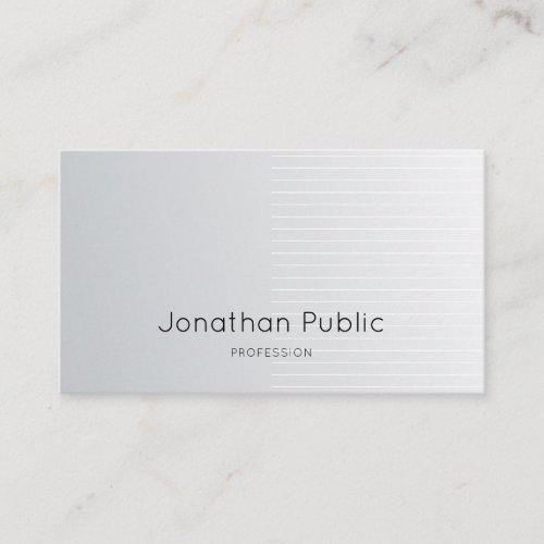 Luxe Modern Chic Design Silver Plain Professional Business Card