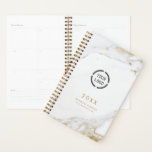Luxe modern faux gold marble company logo planner<br><div class="desc">Modern trendy marbled background with faux gold foil details,  Customize it with your company logo,  and other custom text,  simple elegant design,  chic and stylish,  great business planner with logo.</div>
