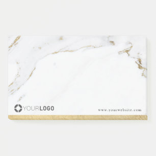 Luxe modern faux gold marble company logo post-it notes