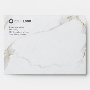 Luxe modern gold marble company logo envelope
