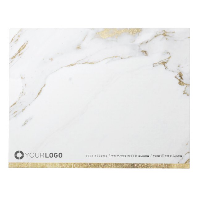 Luxe modern gold marble personalized Stationery Notepad (Front)