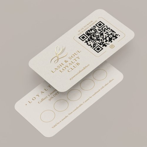 Luxe Modern Lash Tech Sand Rewards Loyalty Card