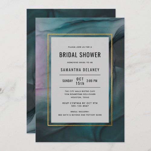 Luxe Modern Marble Bridal Shower Invitation