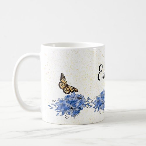 Luxe modern romantinc floral girl coffee mug